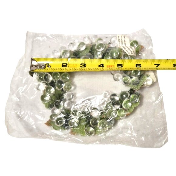 Fortunoff Christmas Vtg Faceted Lucite Acrylic Clear Grape Wreath Candle Ring - Picture 5 of 7